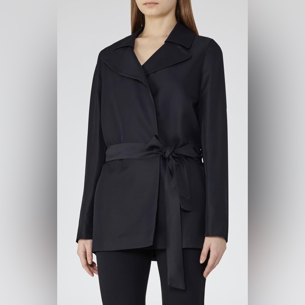 BNWT Reiss Trench Coat Jacket Navy US size 4